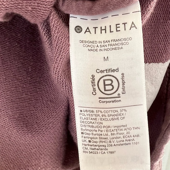 Athleta retroterry wrap sweatshirt in mauve Dusty purple activewear Size M - Picture 9 of 10